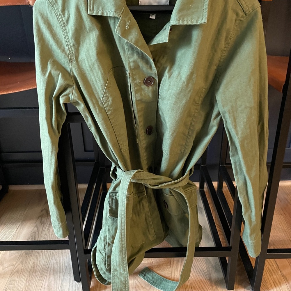 Madewell Army Green Belted Military Jacket